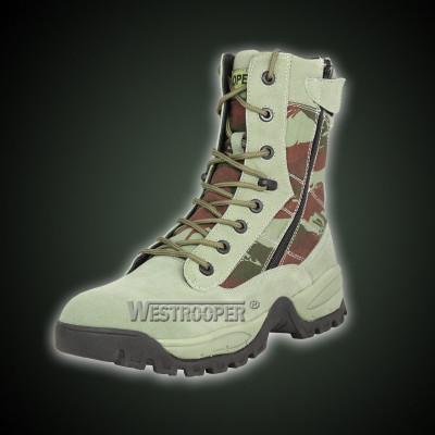Green double zipper boots