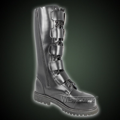 20 Holes Black Ranger Boots