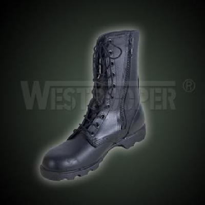 FULL LEATHER BLACK JUNGLE BOOTS