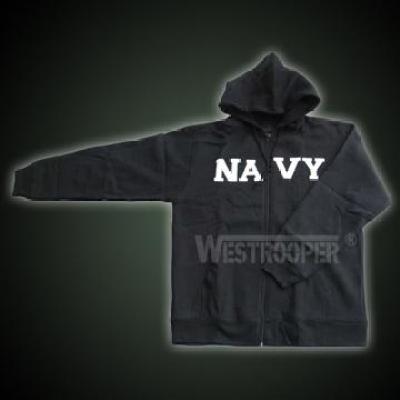 NAVY HOODED SWEATSHIRT BLACK
