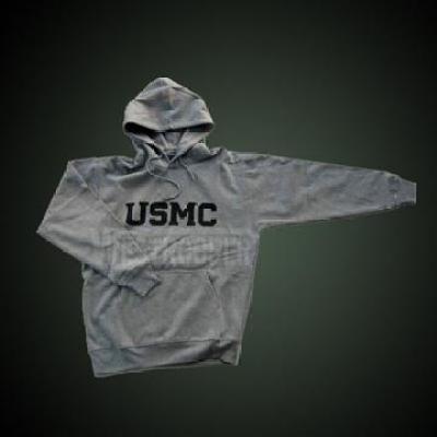 USMC HOODED SWEATSHIRT GRAY