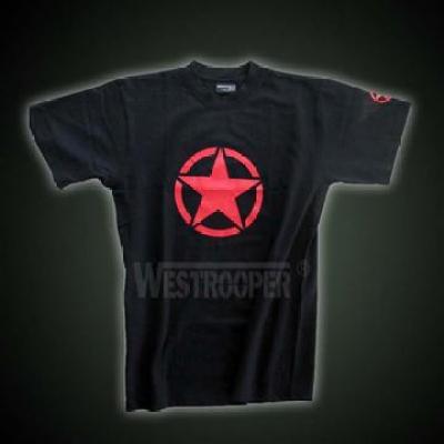RED US STAR SHIRTS IN BLACK