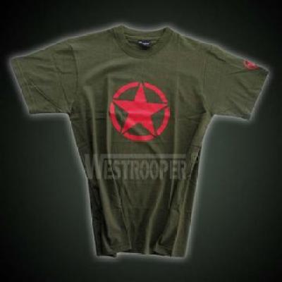 RED US STAR IN OLIVE