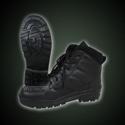 BLACK LEATHER TACTICAL BOOTS